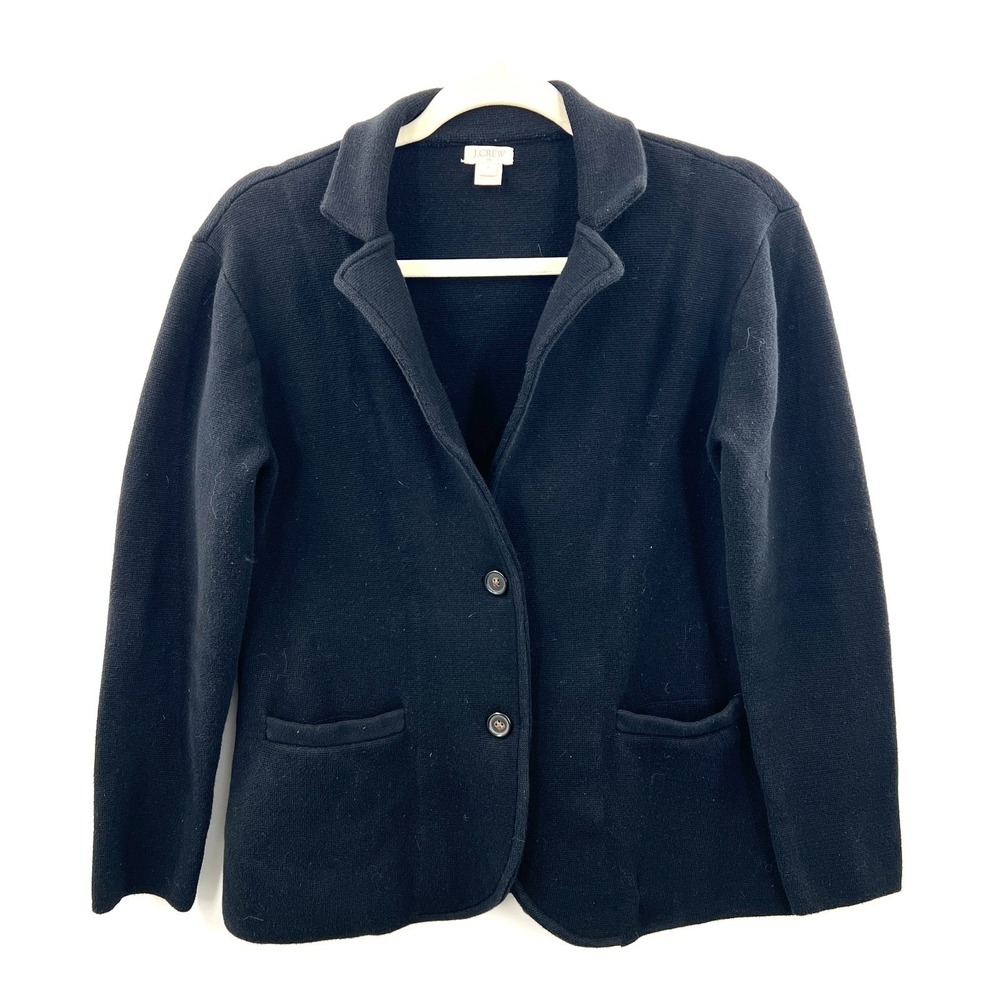 J. Crew schoolboy sweater blazer knit preppy academia black polished casual S